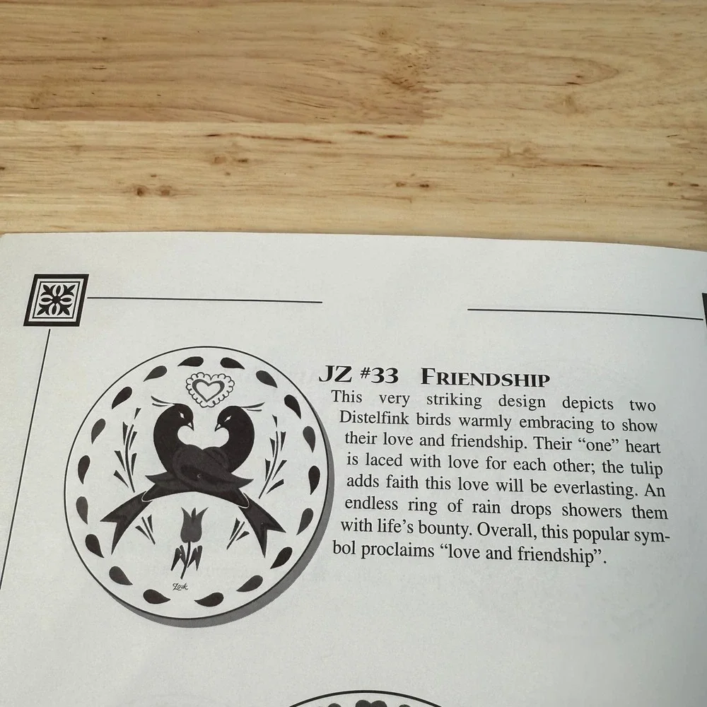 Vintage Jacob Zook Love and Friendship Hex Sign Decorative Wall Hanging Folk Art